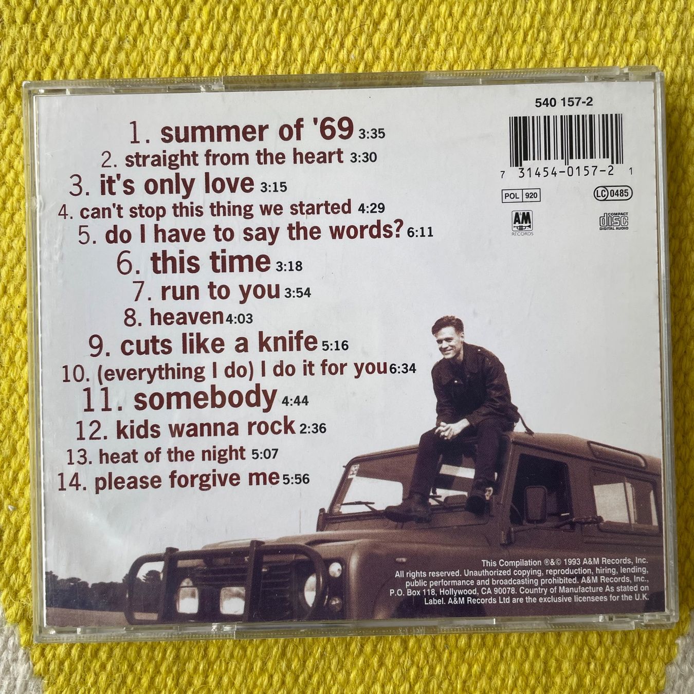CD: BRYAN ADAMS-SO FAR SO GOOD – Usato da Rorschacherberg venduto da CD-Roli 1