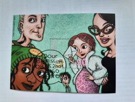 Sonderblock "HEIDI" von 2003 mit ET-Stempel