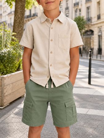 SHORT CARGO VERT OLIVE POUR ENFANT