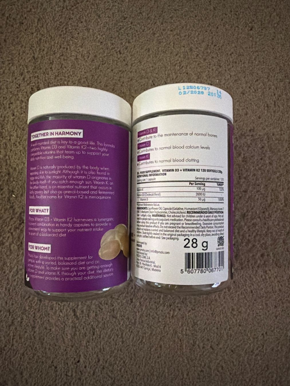 Cibi & Specialità: Prozis Vitamine D3 + K2 2x120 Softgels Neuf – Nuovo e nell'imballaggio originale da Genève venduto da Soso68 1