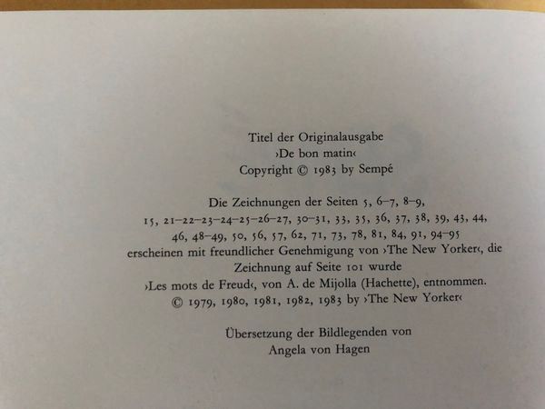 Libri: Sempé: Der Morgenmensch – Usato da Zürich venduto da allp 2