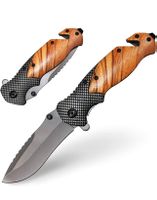 Klappmesser  mit Holzgriff und Edelstahl Klinge