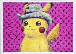 Death NYC Pop Art Druck " Vuitton Van Gogh gray hat Pikachu