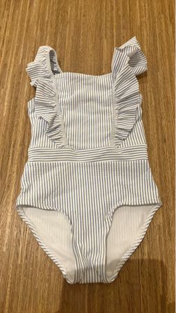 Gestreifter Badeanzug mit Rüschen von H&M, Gr. 98/104 🛍️