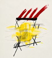 Antoni Tàpies lithograph” La Main Jaune”, 1923, signed!