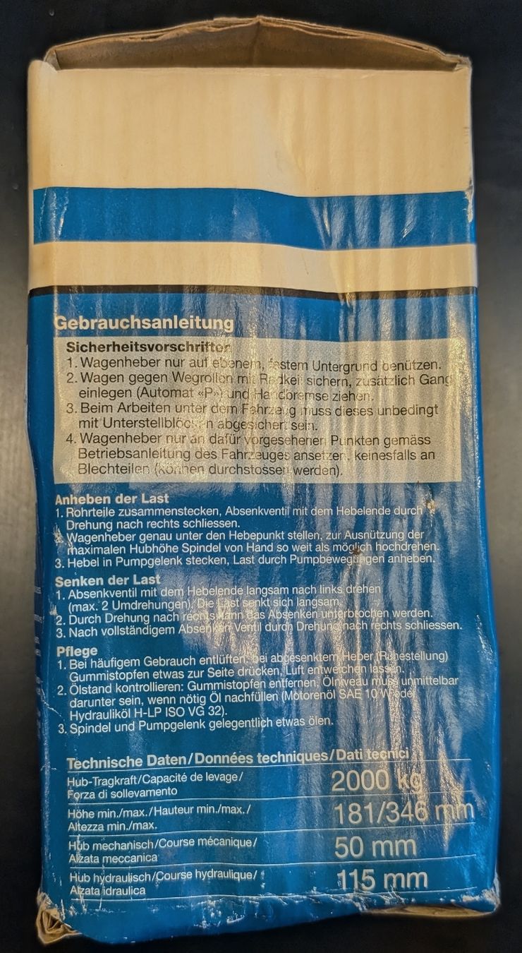 Piattaforme elevatrici & Crick: Hydraulischer Wagenheber, 2000kg – Usato da Wädenswil venduto da Wolfsblutig 2