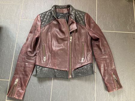 Lederjacke The Kooples M schwarz dunkelrot/bordeaux/violett