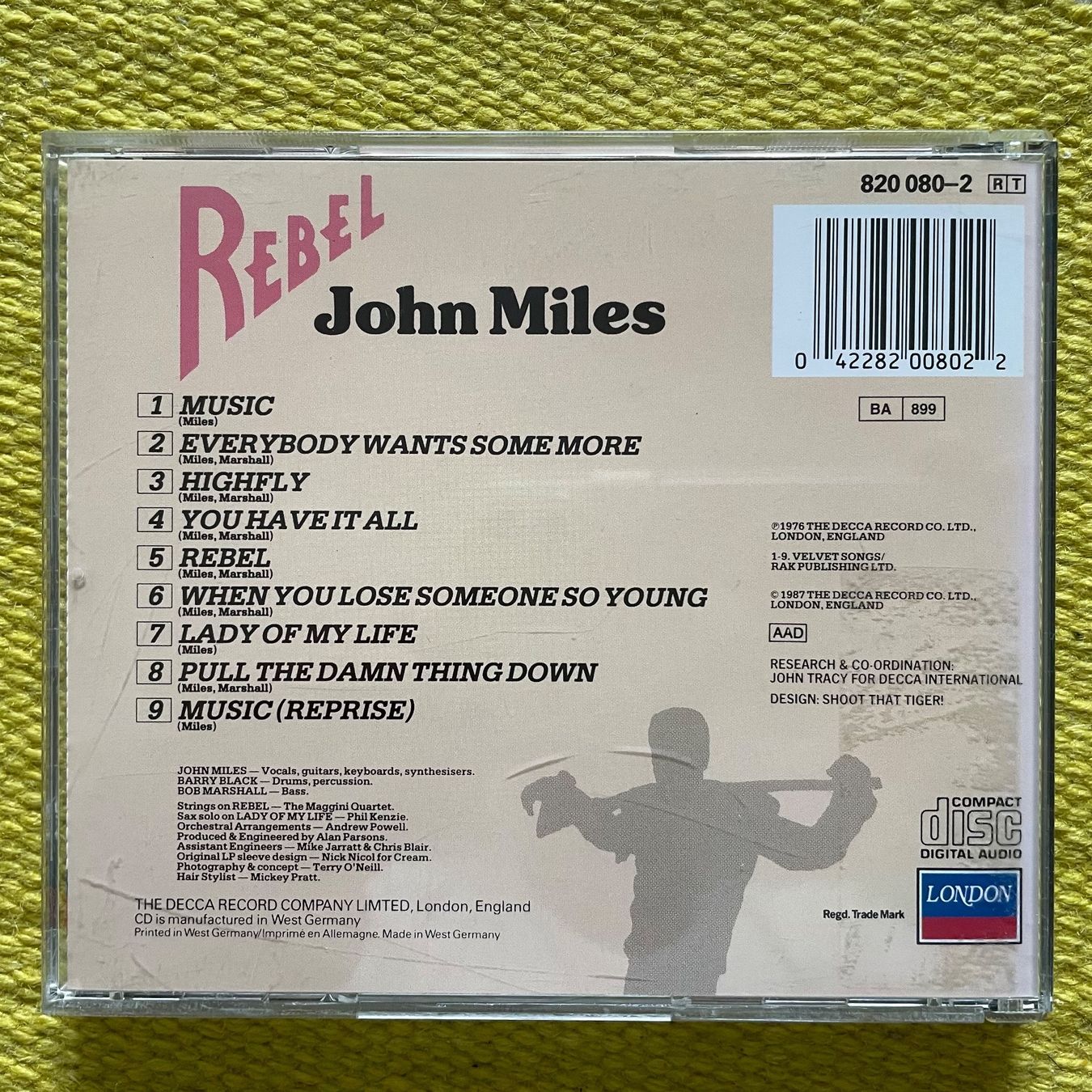 CD: JOHN MILES-REBEL76 – Usato da Rorschacherberg venduto da CD-Roli 1