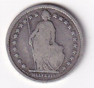 Tutti le monete: 1  Franken Schweiz 1877 rar – Usato da Neuchâtel venduto da karlpierrino 1