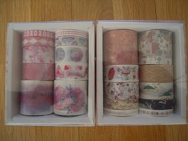 NEU! Washi / Masking Tape - 20 Rollen (Rot, Braun)