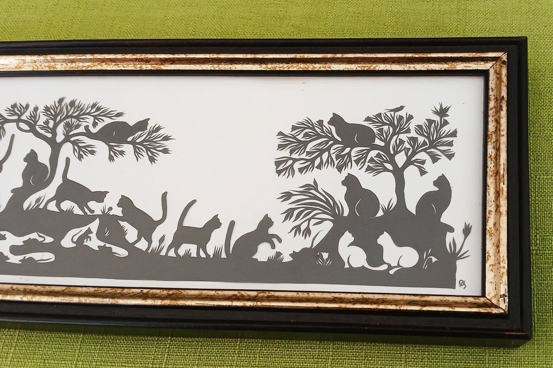 Grafica & Litografie: Scherenschnitt orig. klein "Katzen" – Usato da Zürich venduto da Mr.Dachboden 2