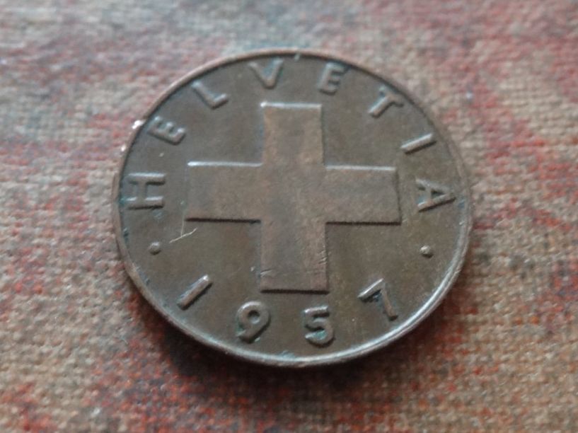 Tutti le monete: 1 Rp. 1957   (A) – Usato da Romanel-sur-Lausanne venduto da Swift13
