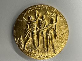 Medaille Schweiz 1.August-Taler 1987 Silber900 18g vergoldet
