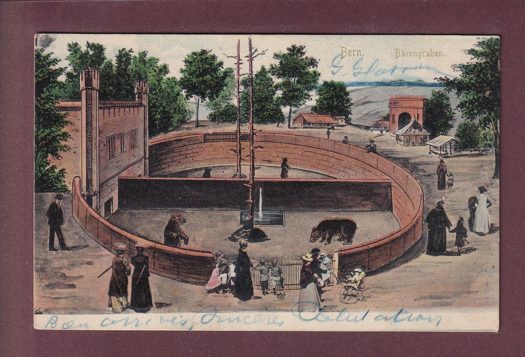 Cartoline postali: BERN - Bärengraben - 1903 – Usato da Pully venduto da nicecards