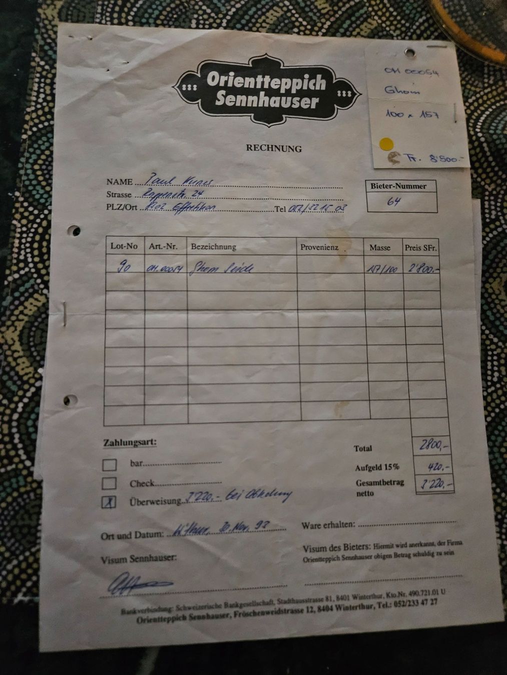 Tappeti: Ghom Seidenteppich – Usato da Unterkulm venduto da Beljasch 3