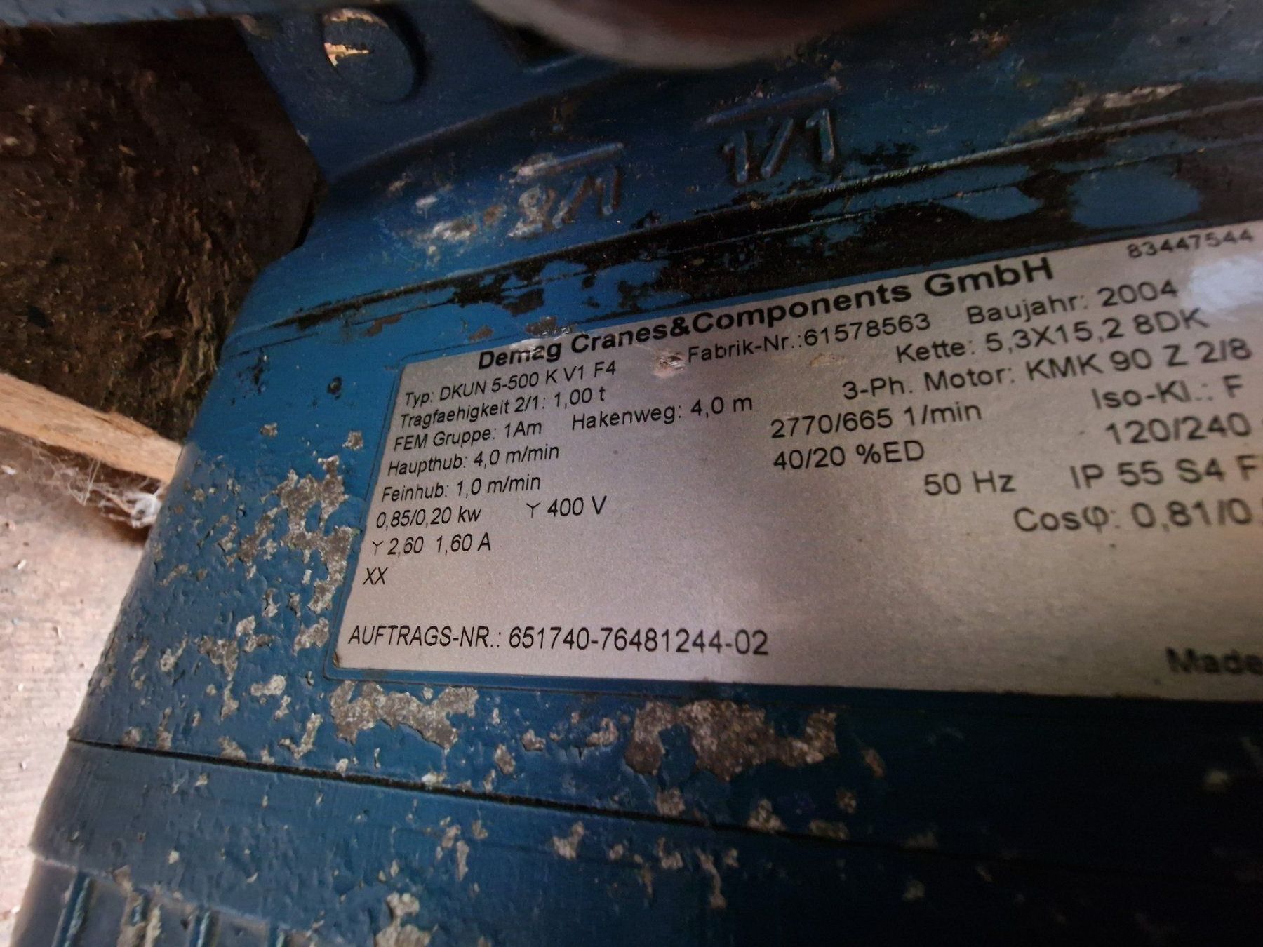 Demag Paranco multiuso: 3Stk.Demag Kettenzug 1t – Difettoso da Wolfenschiessen venduto da tiunin 1