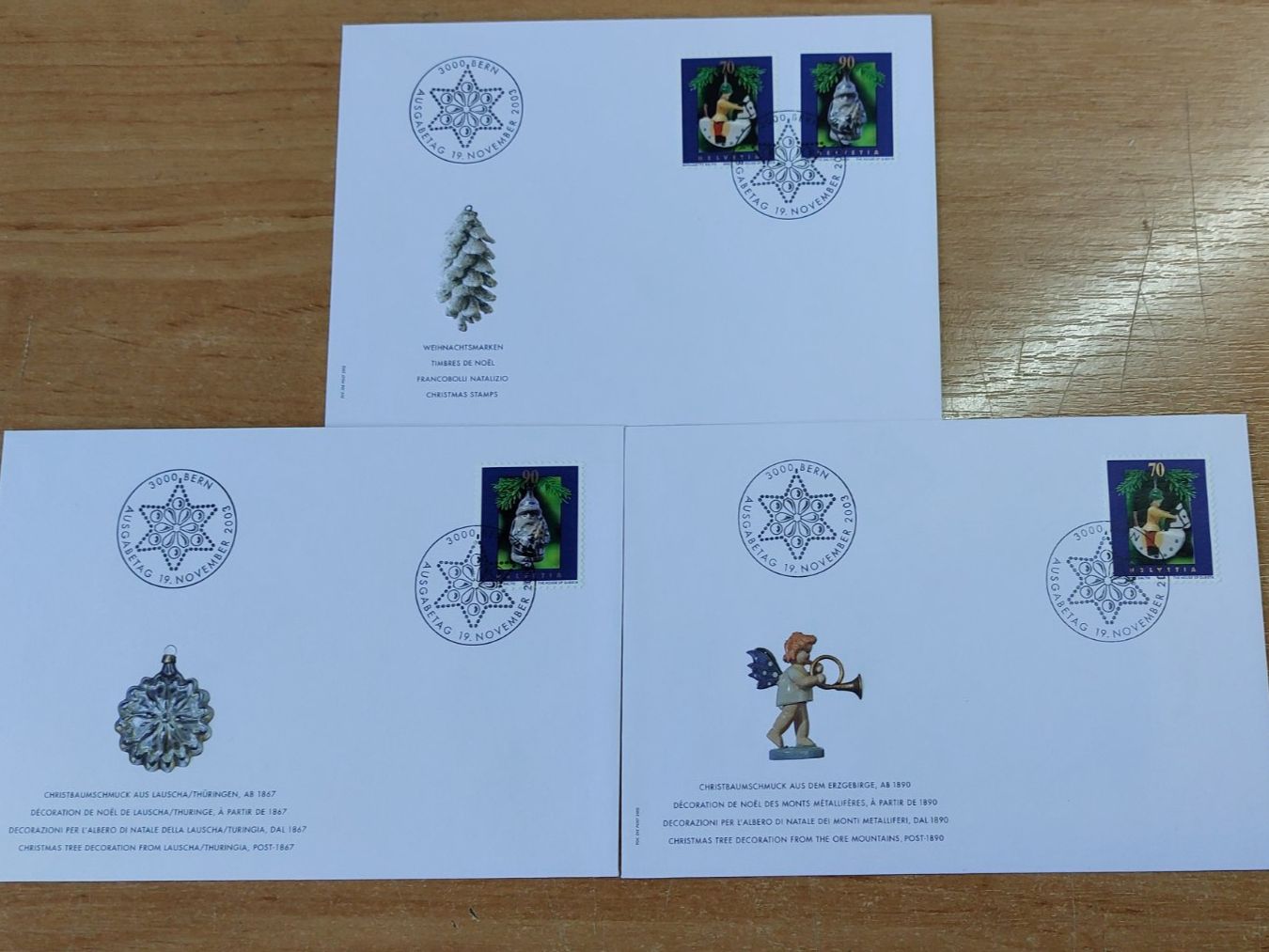 Tutti i francobolli: F1105 - 3 FDC Noel 2003 – Usato da Trélex venduto da Phil_Albert