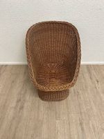 Vintage Rattan Schalensessel aus geflochtener Weide Bohostil