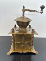 Antike Luxus-Kaffeemühle aus Messing 1850-1890 m. Monogramm