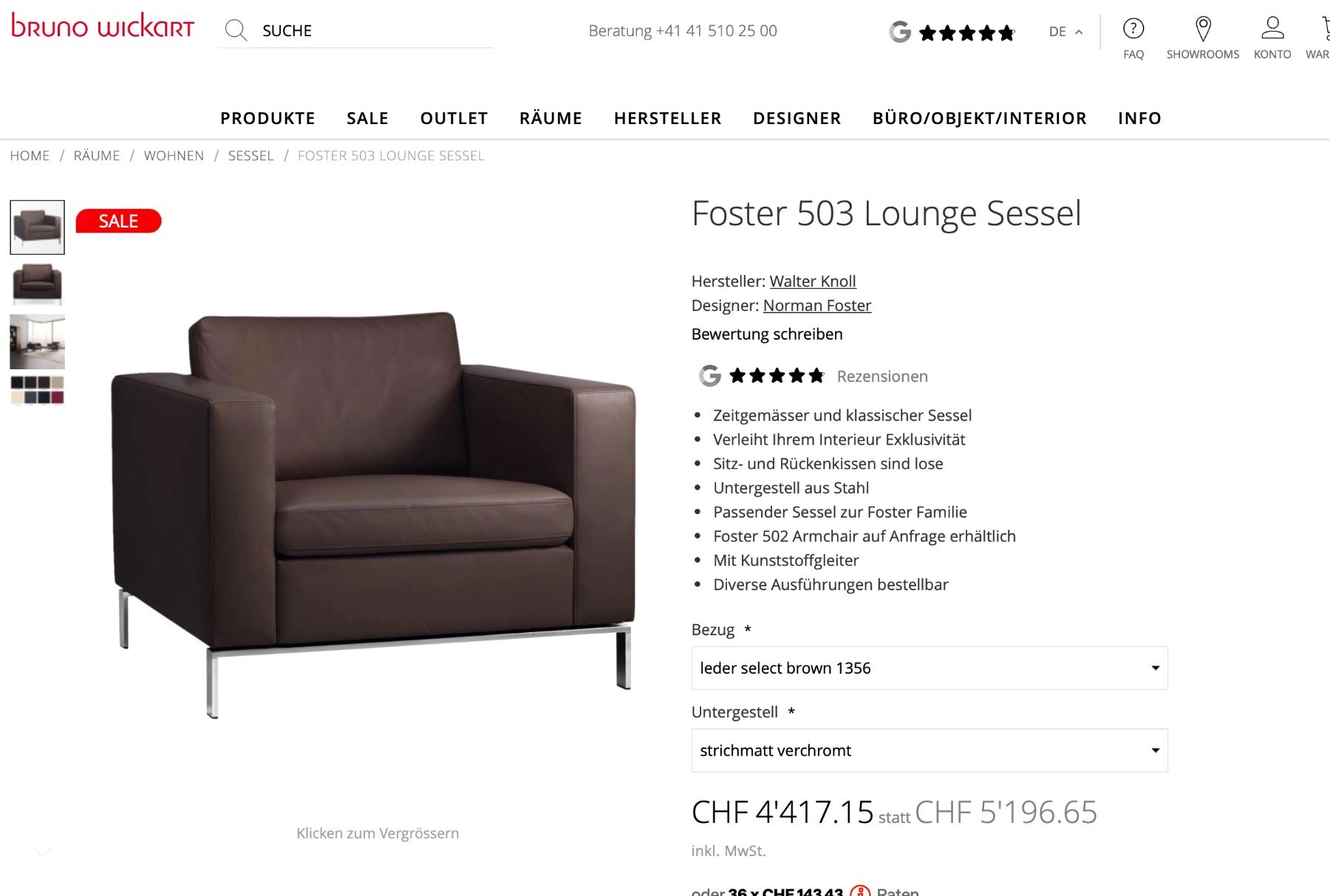 Knoll Poltrone: Walter Knoll Foster 503 Sessel – Usato da Wald ZH venduto da Flight69 6