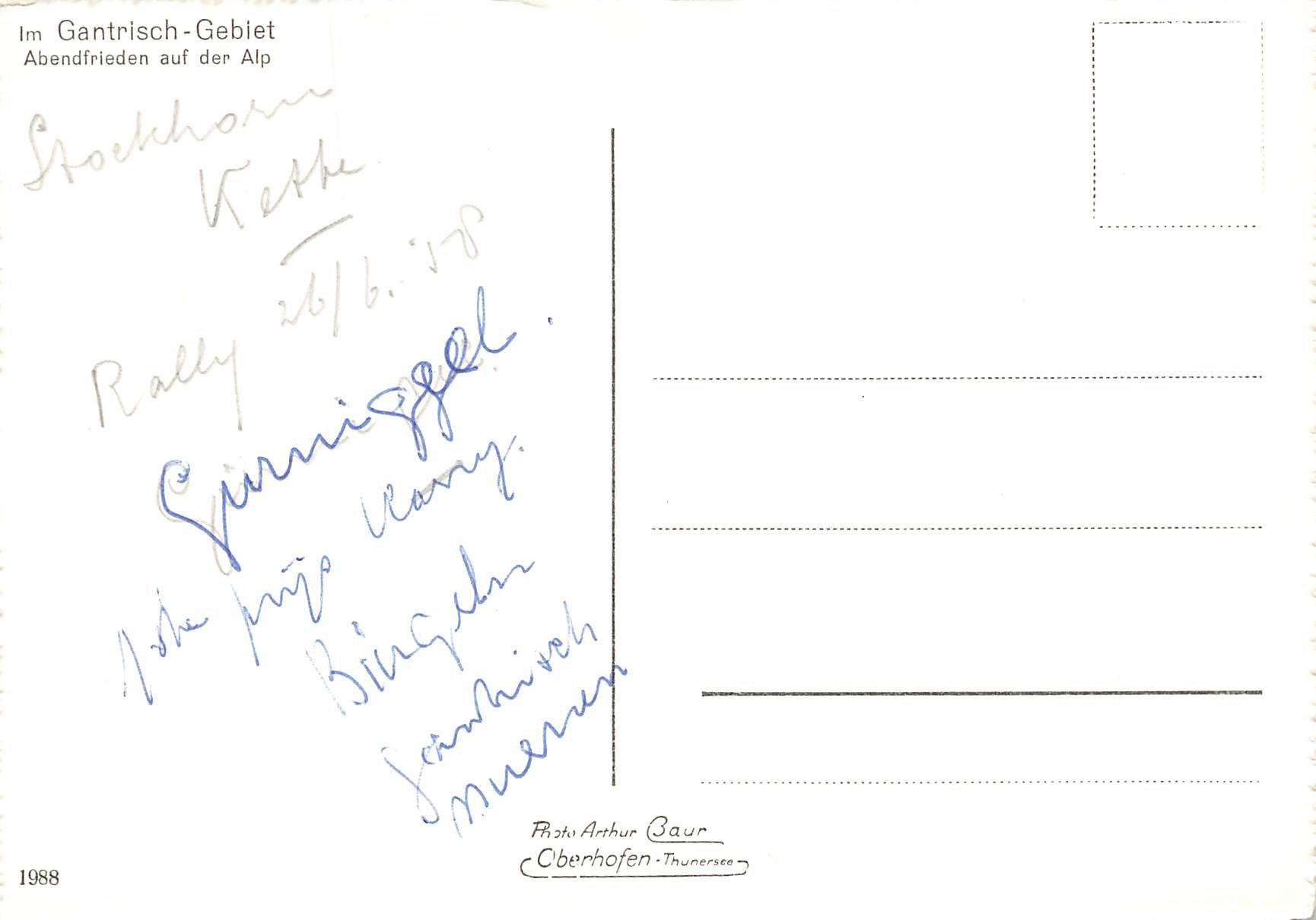 Cartoline postali: Gantrisch Gebiet alp G – Usato da Biasca venduto da Blenio71 1