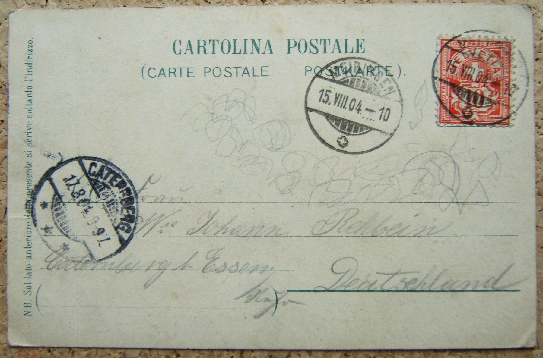 Ansichtskarten: AK LUGANO E MONTE S. SALVATORE 1904 – Gebraucht aus Brunnen von Nonne04 1
