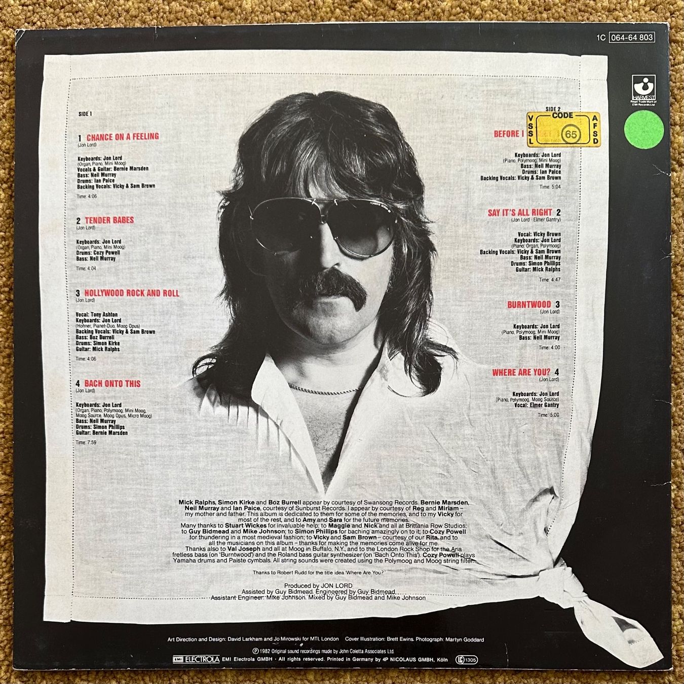 Dischi in vinile: LP - Jon Lord ‎– Before I Forget – Usato da Breganzona venduto da Onairda75 1