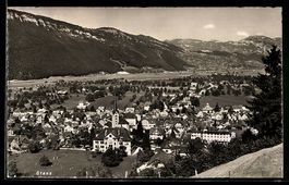 AK Stans /Kt. Nidwalden, Ortsansicht mit Kirche und Tal