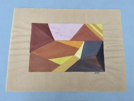 Interessantes Aquarell monogrammiert MN