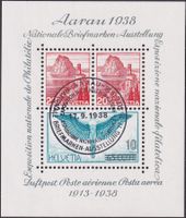 1938, W11 (AARAU-Block) mit Ersttagsstempel, Kat: 80.- RS **