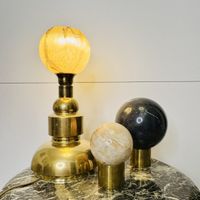Midcentury futuristic  Brutalist Brass lamp - vintage