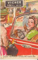 Humorkarte C'est moins cher, um 1940