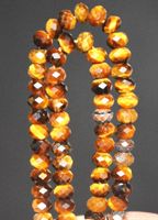 Stein Perlen Strang L-6383 – Tigerauge Rondellen 3x4mm 39cm