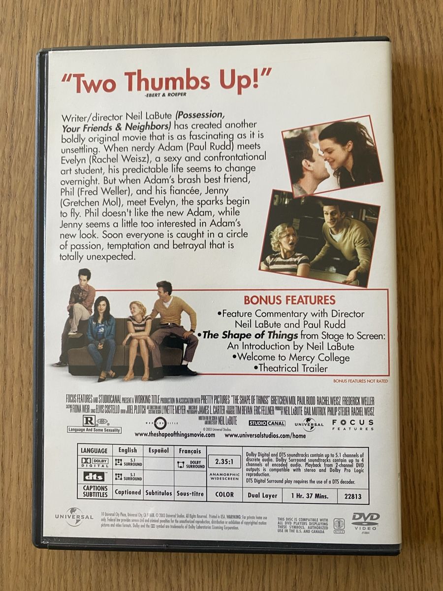 Tutti i DVDs: The Shape of Things DVD Code 1 US Import  – Usato da Rüschlikon venduto da Granulat204 1