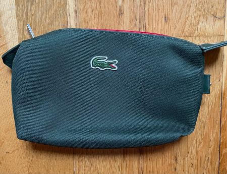 Trousse de toilette Lacoste kaki authentique, parfait état!