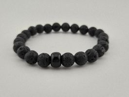 Lava-Armband Schwarz Heilsteine/Edelsteine