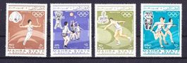 4 Timbres Mahra State - 1967 - JO  Mexico 1968 - Neufs