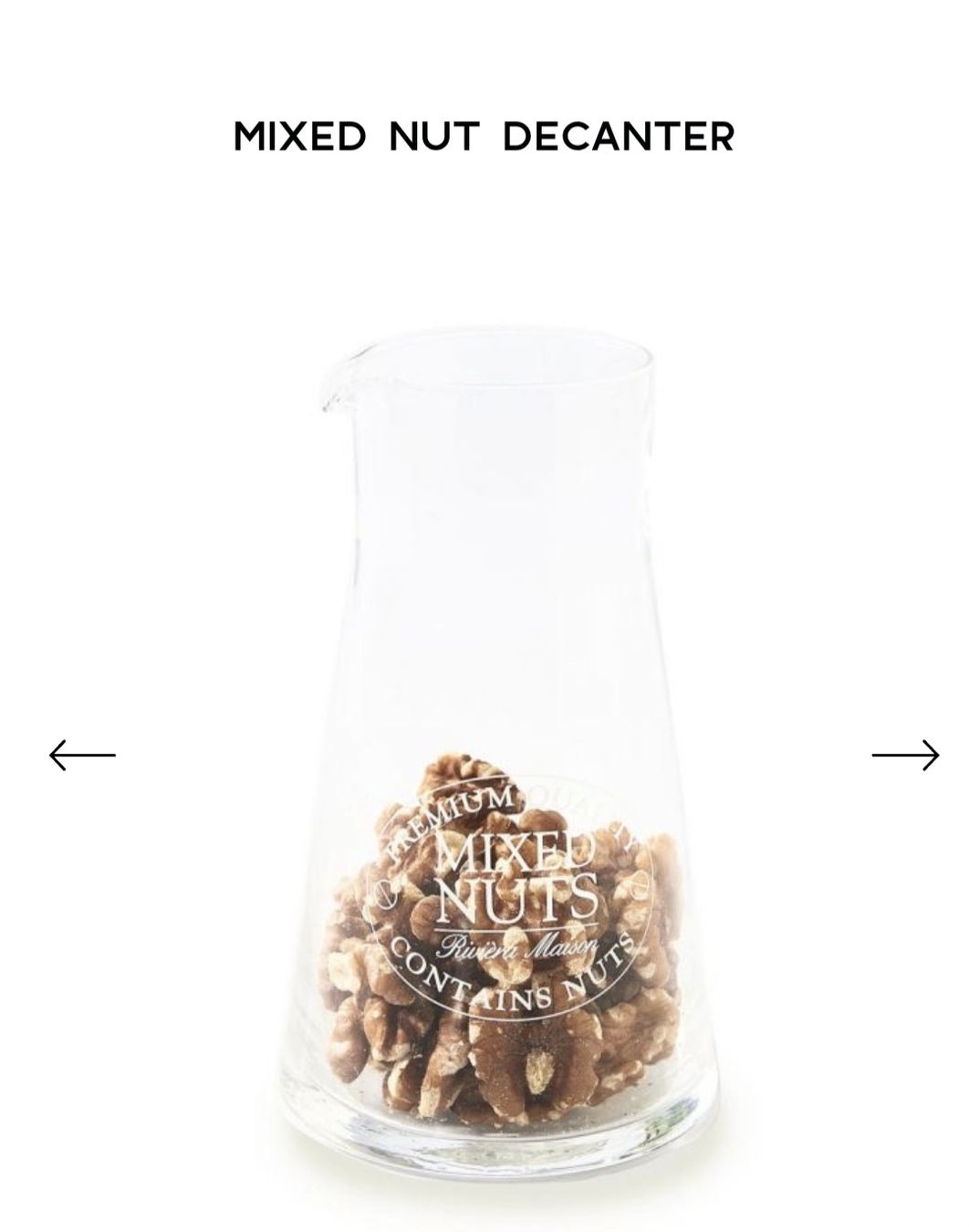 Riviera Maison Bicchieri: Riviera Maison Mixed Nuts Dekanter neu – Nuovo e nell'imballaggio originale da Laufen venduto da mina-chan 1