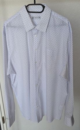 Herren Hemd,Regular Fit,Gr. XXL ,weiss gemustert