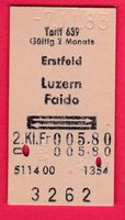 KARTON BILLETT, ERSTFELD - FAIDO, 2.KLASSE, RETOUR