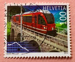Nr.1350  Stempel 100 Jahre Berninalinie 2010    