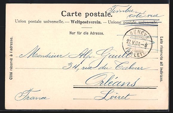 Cartes postales: AK Genève, Les mouettes, 1903 – D'occasion à Berlin par bartko-reher 1