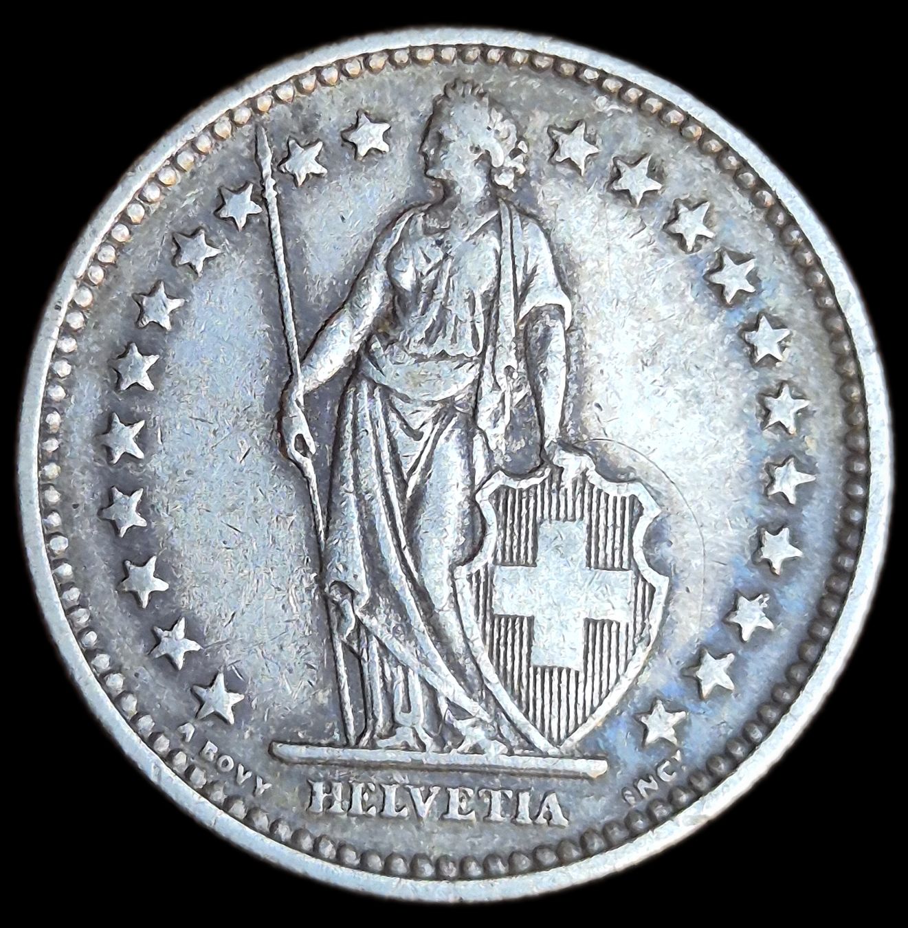 Alle Münzen: Silber 2 Franken 1905 Vorz – Gebraucht aus Grenchen von Eidgenossen_Taler 2