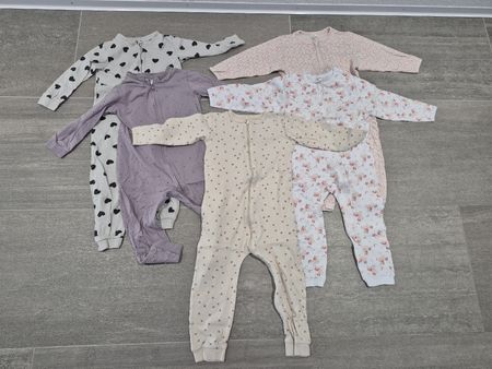 5 x Strampler mit Reißverschluss ohne Füsse Grösse 98