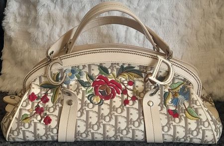 Vintage Dior bag, in canvas and leather
