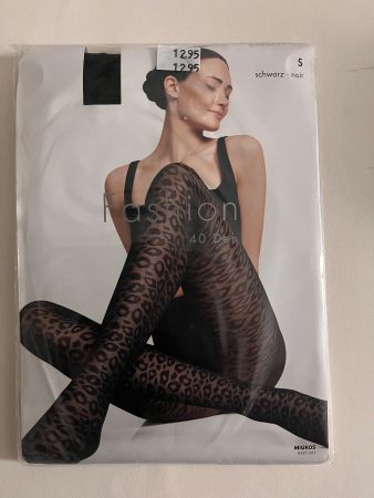 Strumpfhose Fashion  Migros, Gr. S, grosses Leopardenmuster
