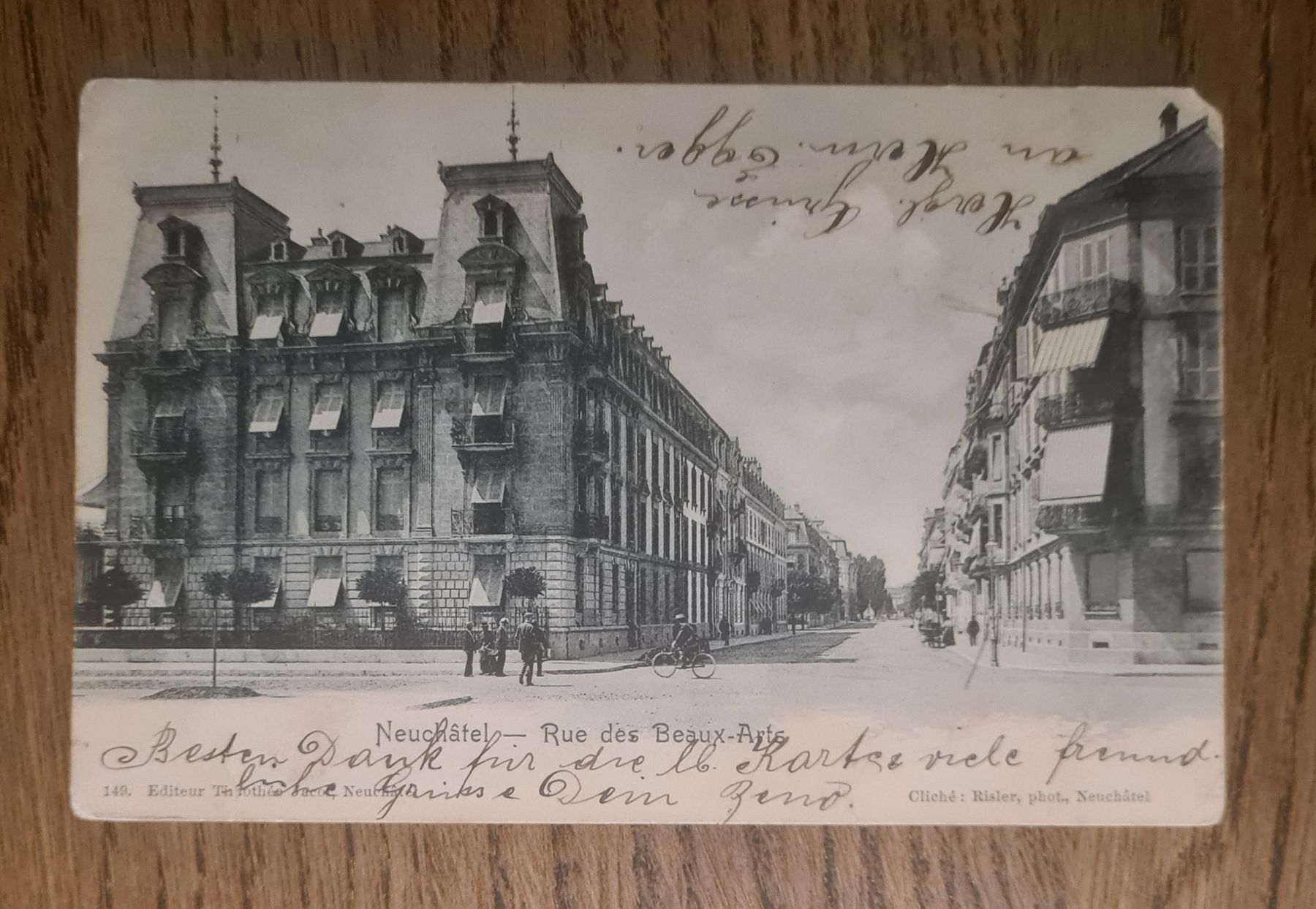 Cartoline postali: Neuchâtel, Rue des Beaux-Arts 1903 – Usato da Ebikon venduto da Donar50