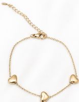 Elegantes goldenes Armband mit Herzanhänger - vergoldet