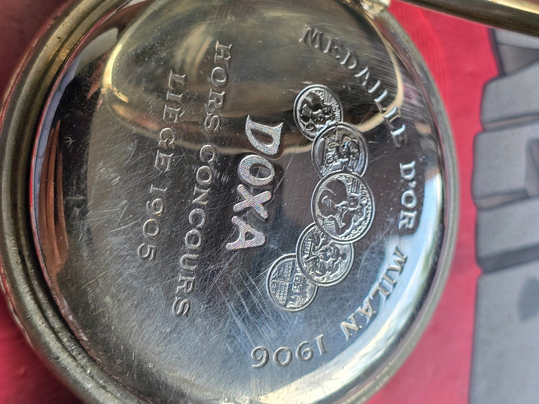Doxa Orologi: 2 Doxa Goliath Eisenbahn Taschenuhr HA – Usato da Muri AG venduto da Corredor 5