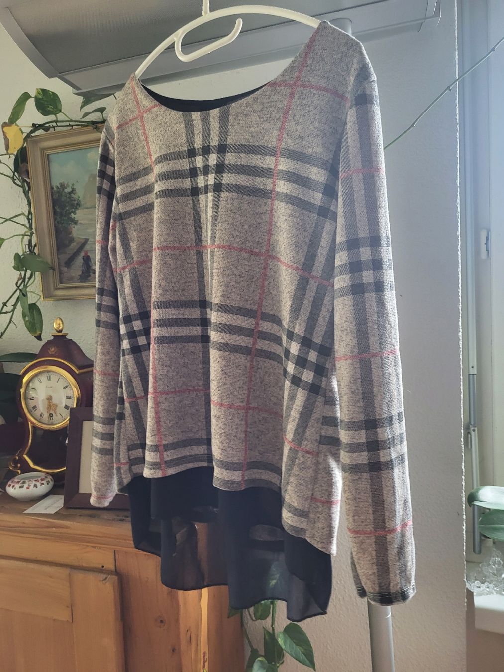 Camicette: Kariertes Herbst-Langarmshirt mit Chiffon, Grösse M – Nuovo (secondo la descrizione) da Winterthur venduto da rab_tr8n 3
